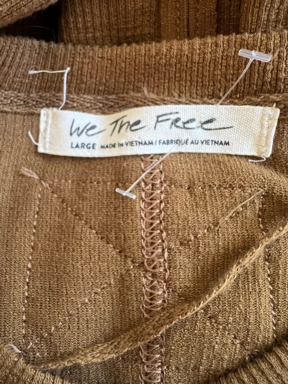 We Button-Front Ribbed Long Cardigan in Brown - Picture 3 of 10